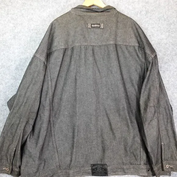 Vintage Pelle Pelle Denim Jacket 6XL Black Retro Trucker Baggy‎ MARC BUCHANAN